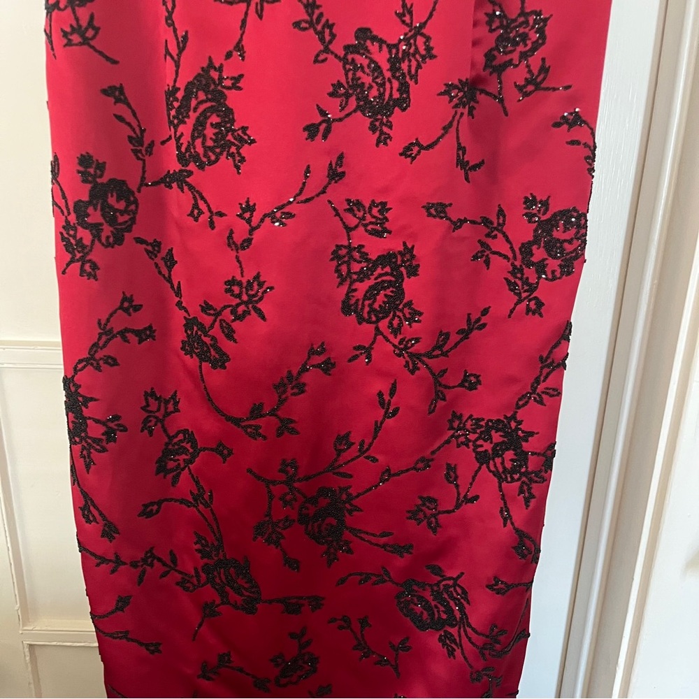 Vintage Formal Full Length Mandarin Beaded Huey Waltzer for Saks Dress Size 8 - Picture 8 of 10